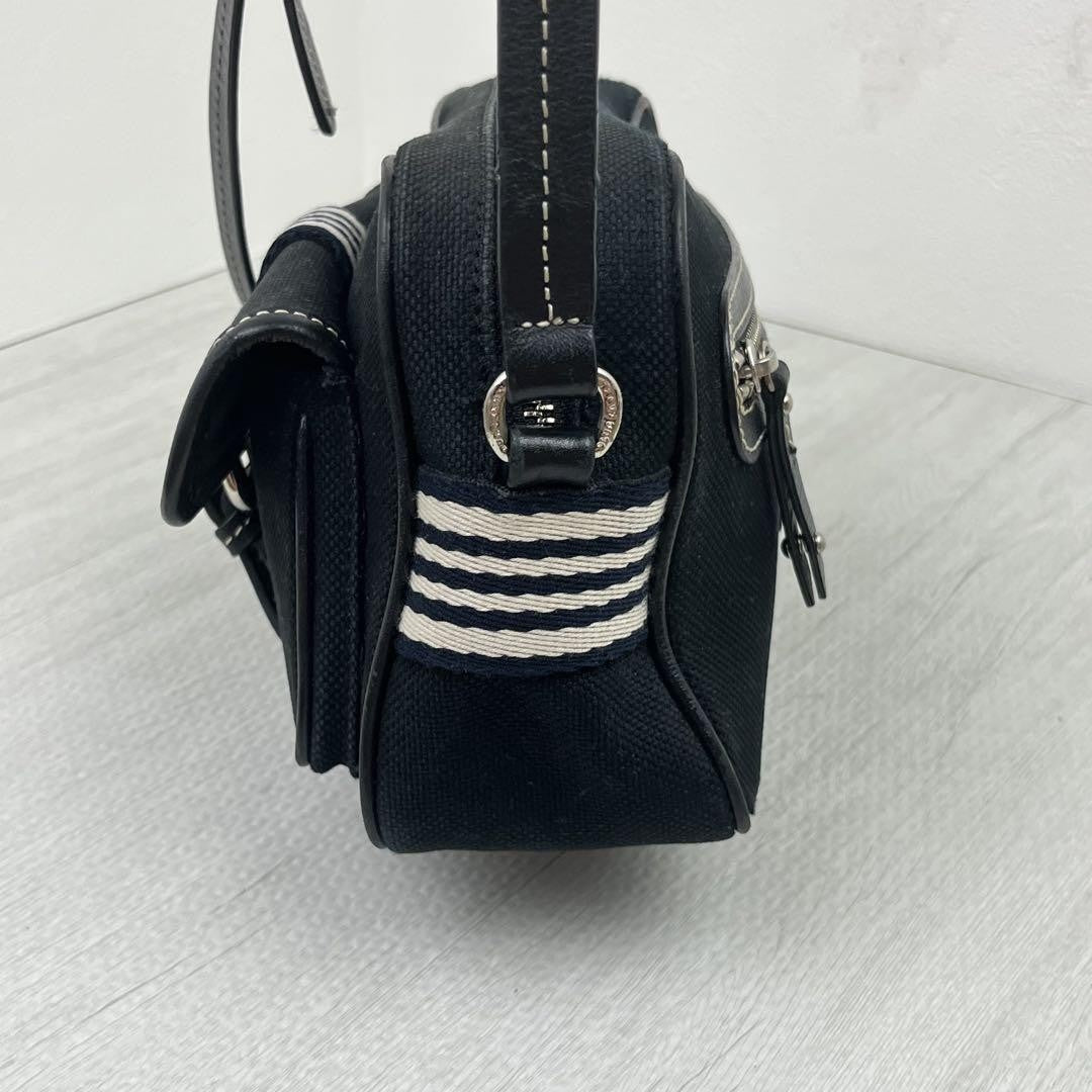 BURBERRY BLUE LABEL Shoulder Bag Purse Canvas Black Authentic