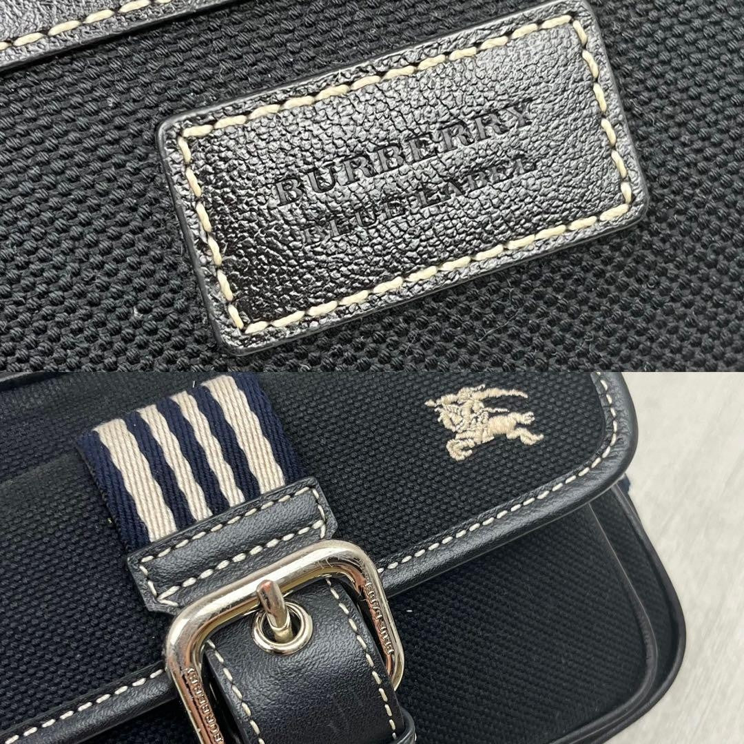 BURBERRY BLUE LABEL Shoulder Bag Purse Canvas Black Authentic