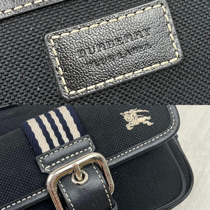 BURBERRY BLUE LABEL Shoulder Bag Purse Canvas Black Authentic