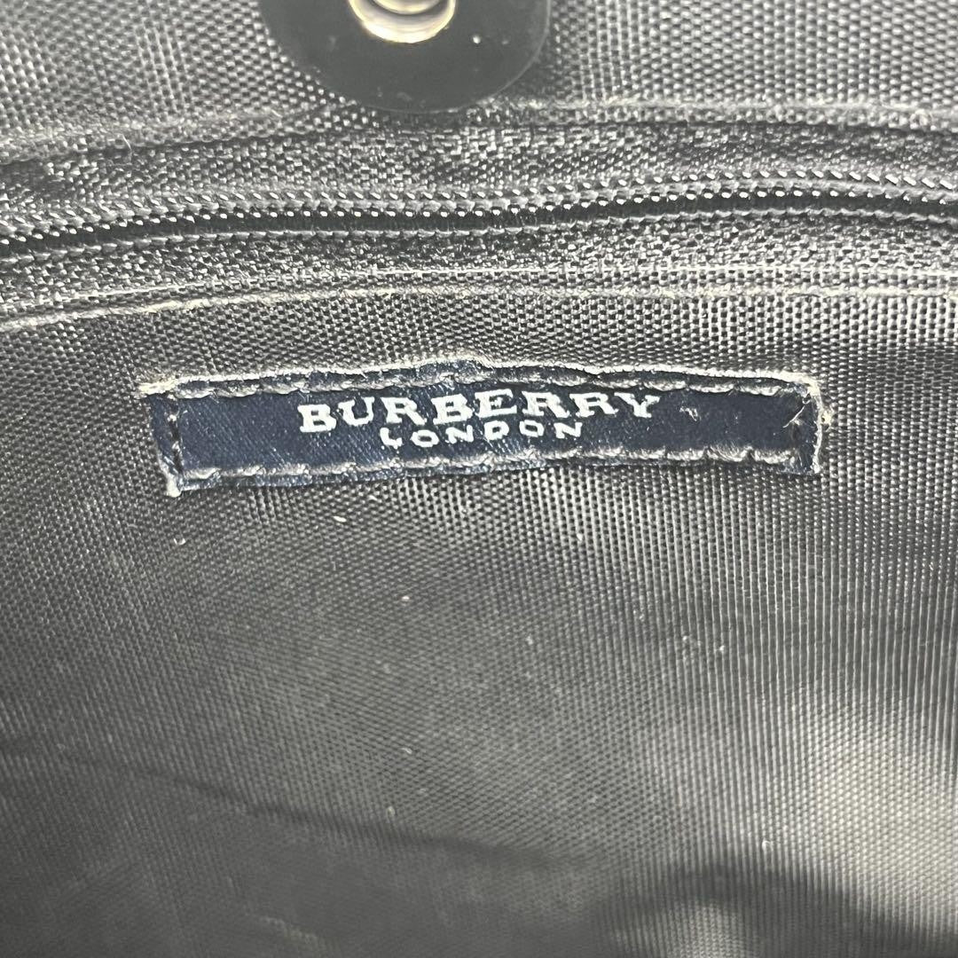 BURBERRY LONDON Hand Bag Tote Purse Nova Check Nylon Leather Brown Black Auth