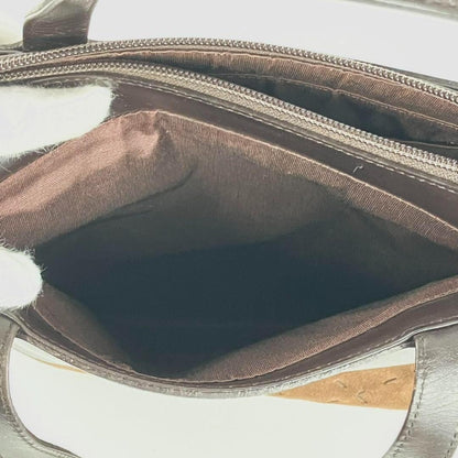 BURBERRY Hand Bag Tote Purse Leather Suede Brown Authentic