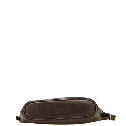 BURBERRY Shoulder Bag Purse Nova Check Leather Brown Authentic