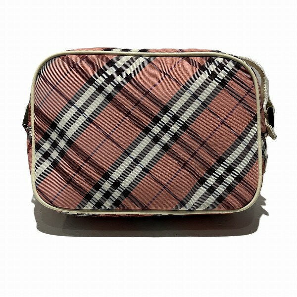 BURBERRY BLUE LABEL Shoulder Bag Purse Nova Check Nylon Leather Pink Authentic