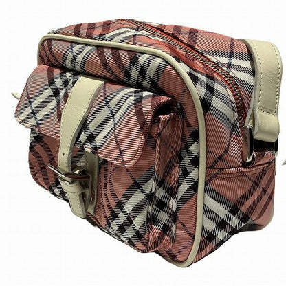BURBERRY BLUE LABEL Shoulder Bag Purse Nova Check Nylon Leather Pink Authentic
