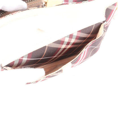 BURBERRY Shoulder Bag Purse Nova Check Leather Canvas Brown Authentic