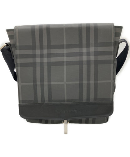 BURBERRY Shoulder Bag Purse Nova Check Gray Black Authentic