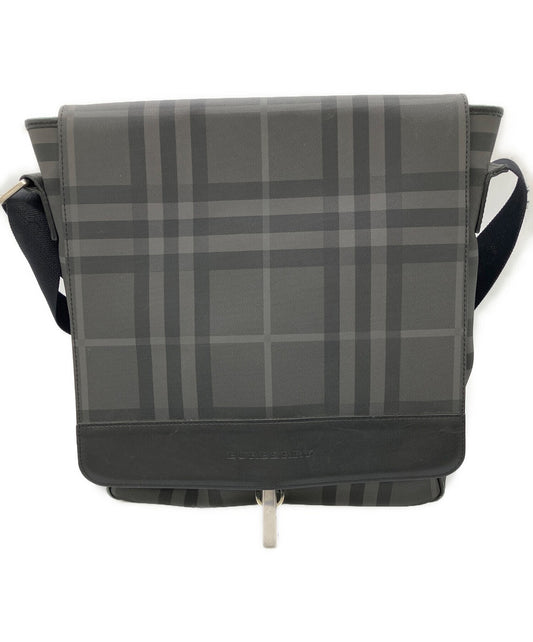 BURBERRY Shoulder Bag Purse Nova Check Gray Black Authentic