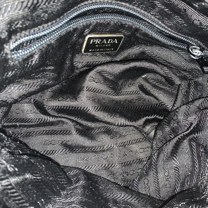 PRADA Shoulder Bag Purse Logo Chain Nylon Leather Purple Authentic