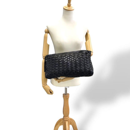 MIU MIU Clutch Bag Second Bag Leather Black Authentic