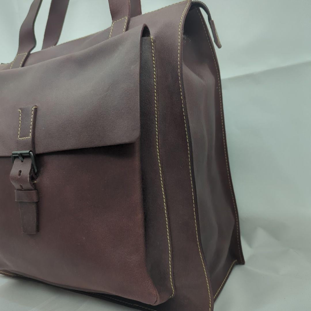 MIU MIU Hand Bag Tote Purse Leather Dark Brown Authentic