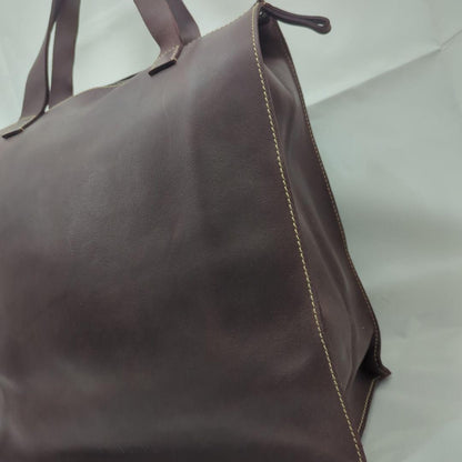 MIU MIU Hand Bag Tote Purse Leather Dark Brown Authentic