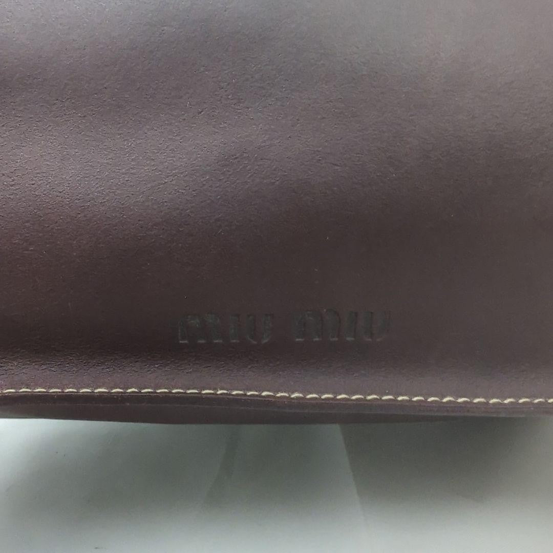 MIU MIU Hand Bag Tote Purse Leather Dark Brown Authentic