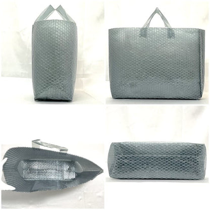 MIU MIU Hand Bag Tote Purse Logo Vinyl Gray Authentic