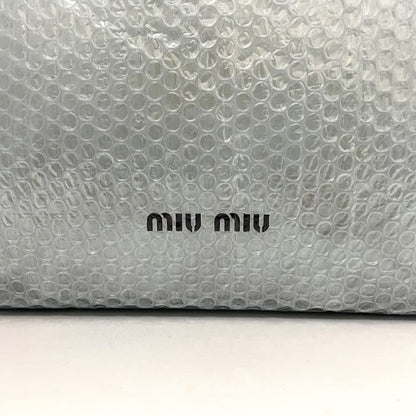 MIU MIU Hand Bag Tote Purse Logo Vinyl Gray Authentic