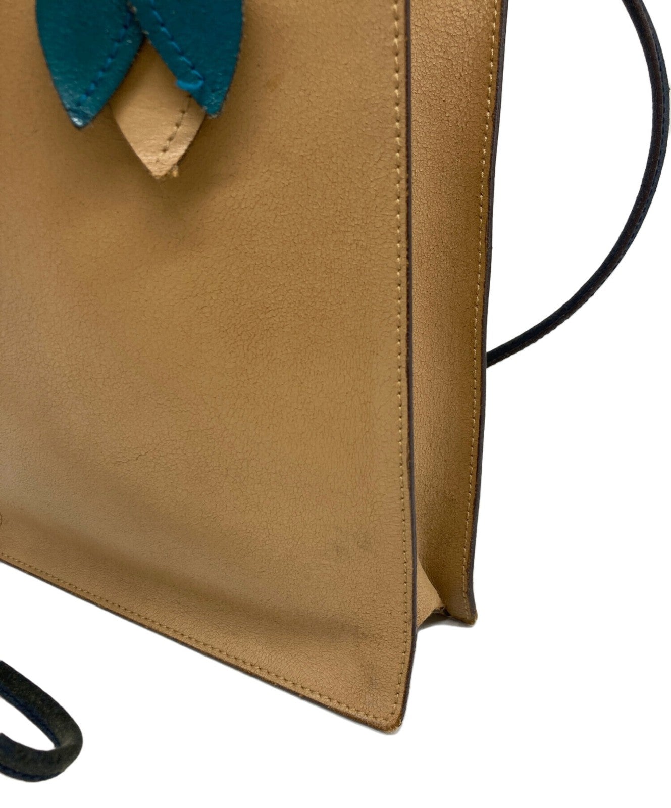 MIU MIU Hand Bag Tote Purse Leather Brown Beige Authentic