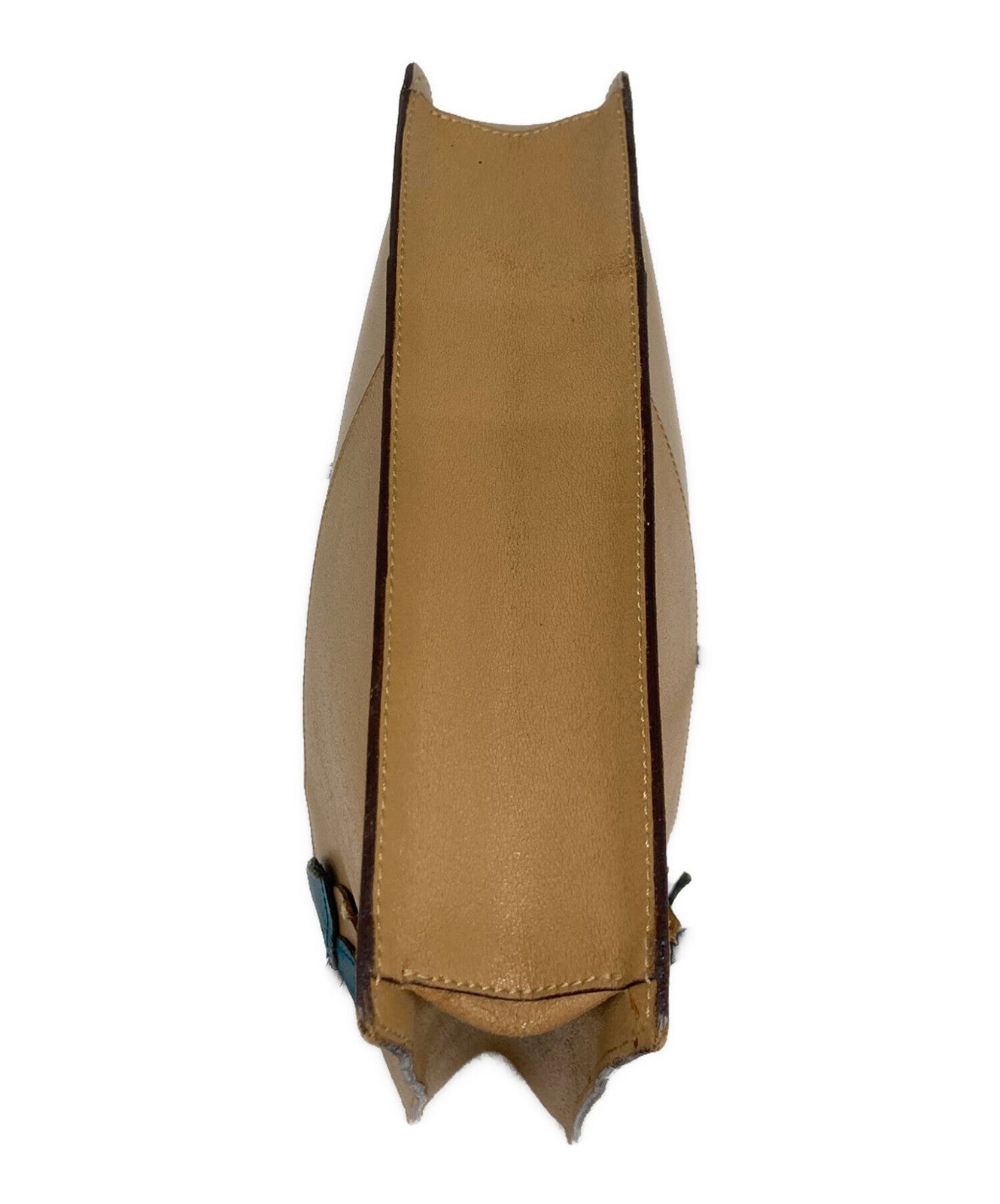 MIU MIU Hand Bag Tote Purse Leather Brown Beige Authentic