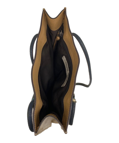 MIU MIU Hand Bag Tote Purse Leather Brown Beige Authentic