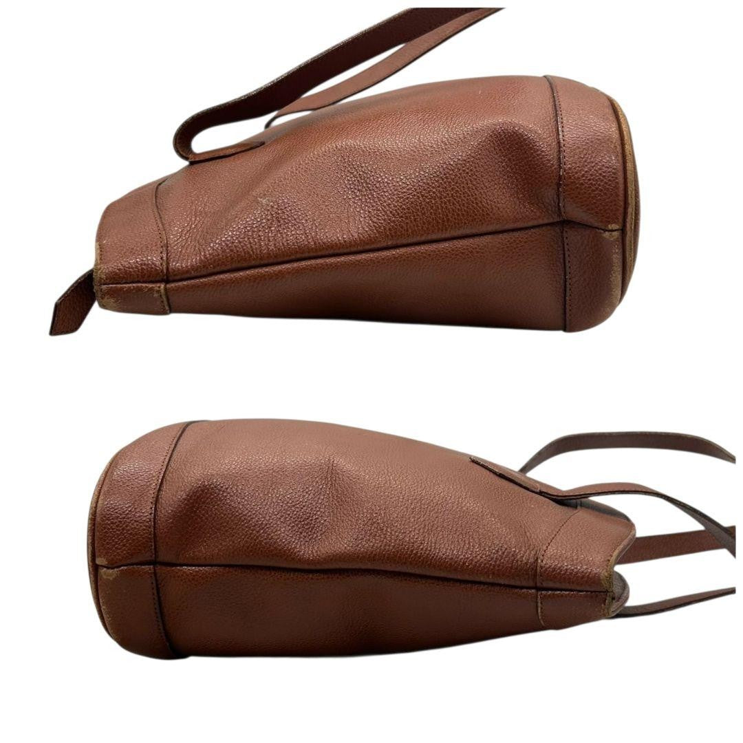 Saint Laurent Hand Bag Tote Purse YSL Cassandra Leather Brown Authentic