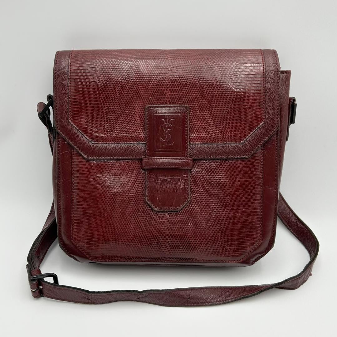 Saint Laurent Shoulder Bag Purse YSL Cassandra Leather Bordeaux Authentic