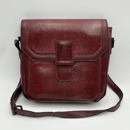 Saint Laurent Shoulder Bag Purse YSL Cassandra Leather Bordeaux Authentic