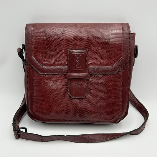 Saint Laurent Shoulder Bag Purse YSL Cassandra Leather Bordeaux Authentic