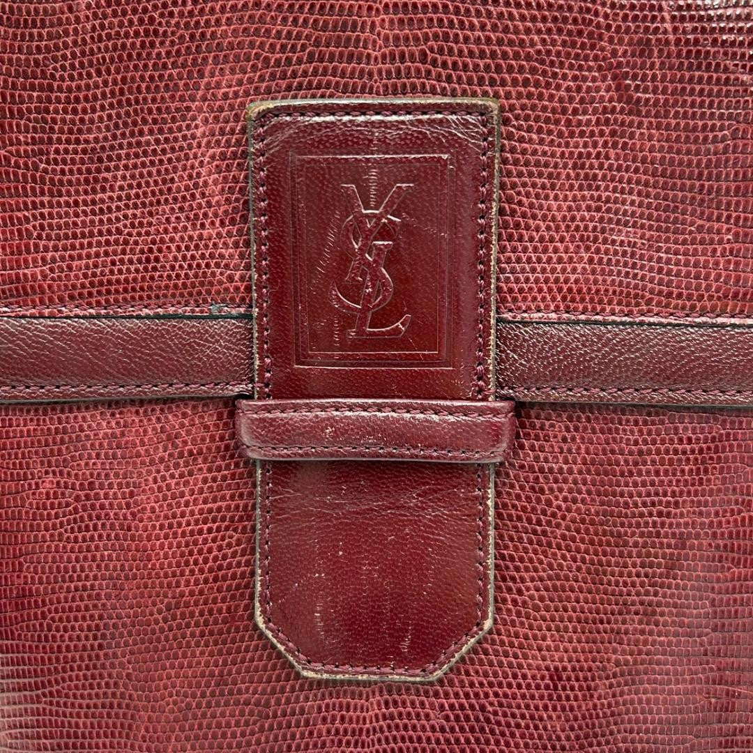 Saint Laurent Shoulder Bag Purse YSL Cassandra Leather Bordeaux Authentic
