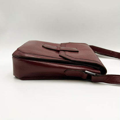 Saint Laurent Shoulder Bag Purse YSL Cassandra Leather Bordeaux Authentic