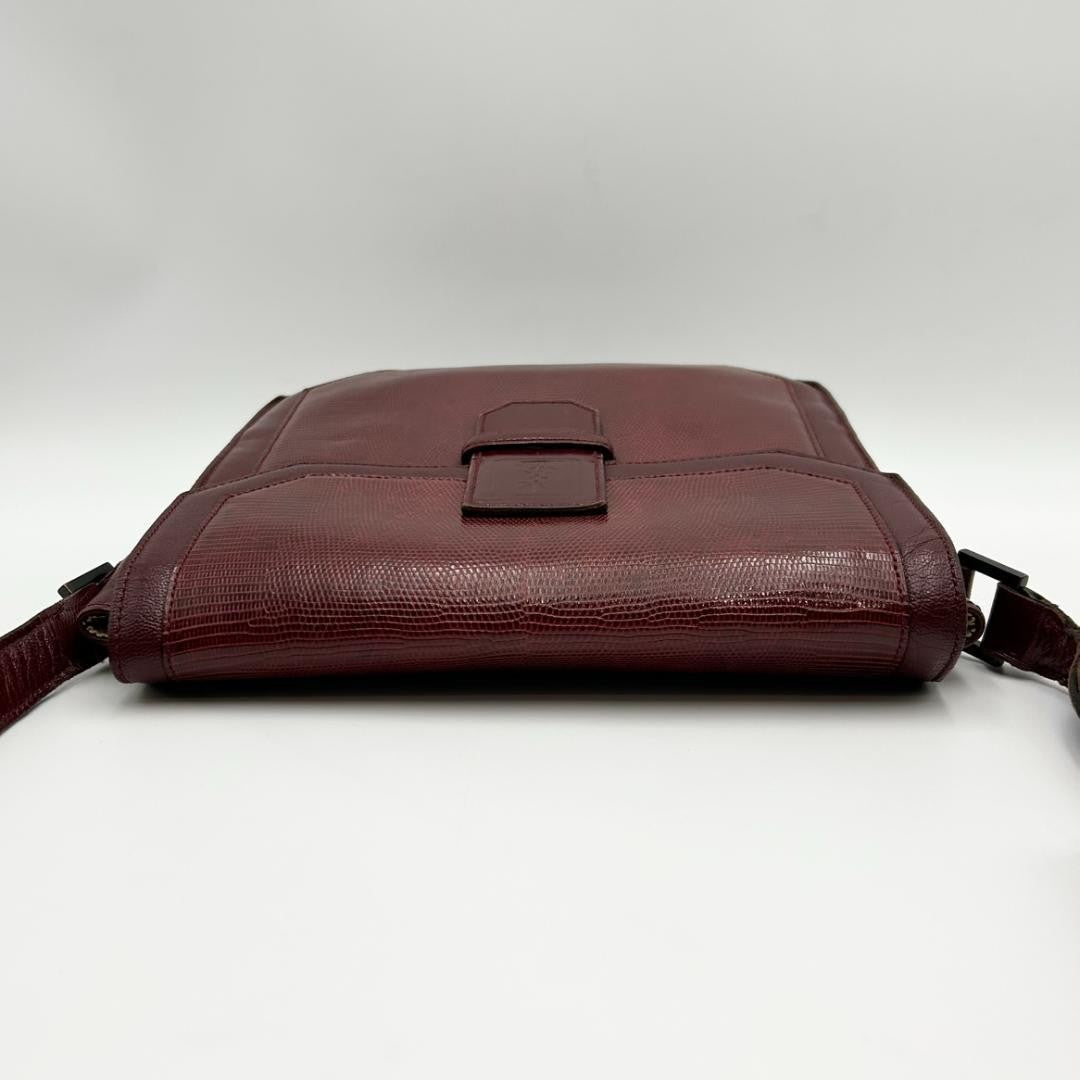 Saint Laurent Shoulder Bag Purse YSL Cassandra Leather Bordeaux Authentic