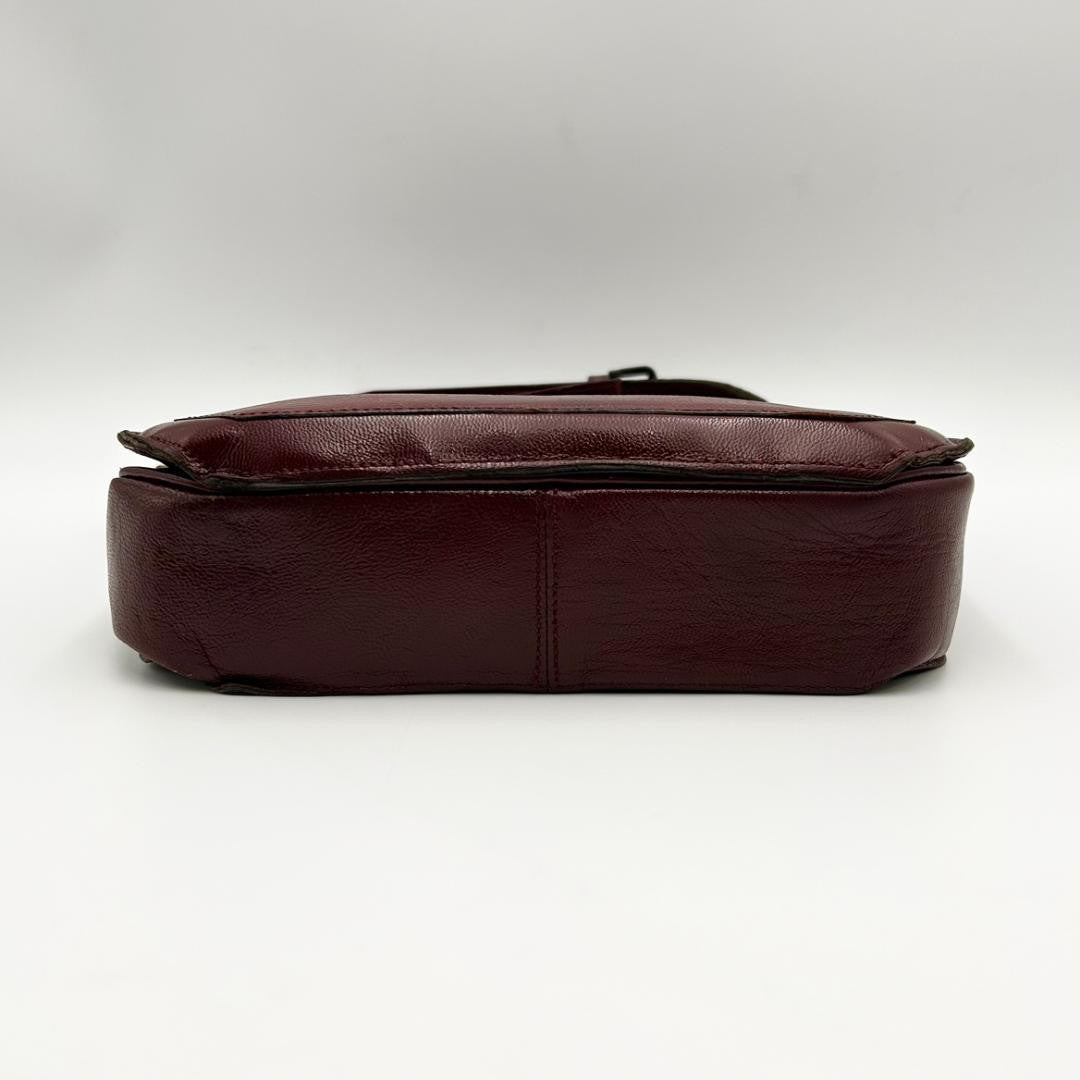 Saint Laurent Shoulder Bag Purse YSL Cassandra Leather Bordeaux Authentic