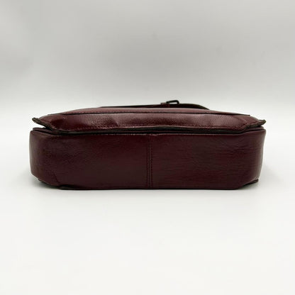 Saint Laurent Shoulder Bag Purse YSL Cassandra Leather Bordeaux Authentic
