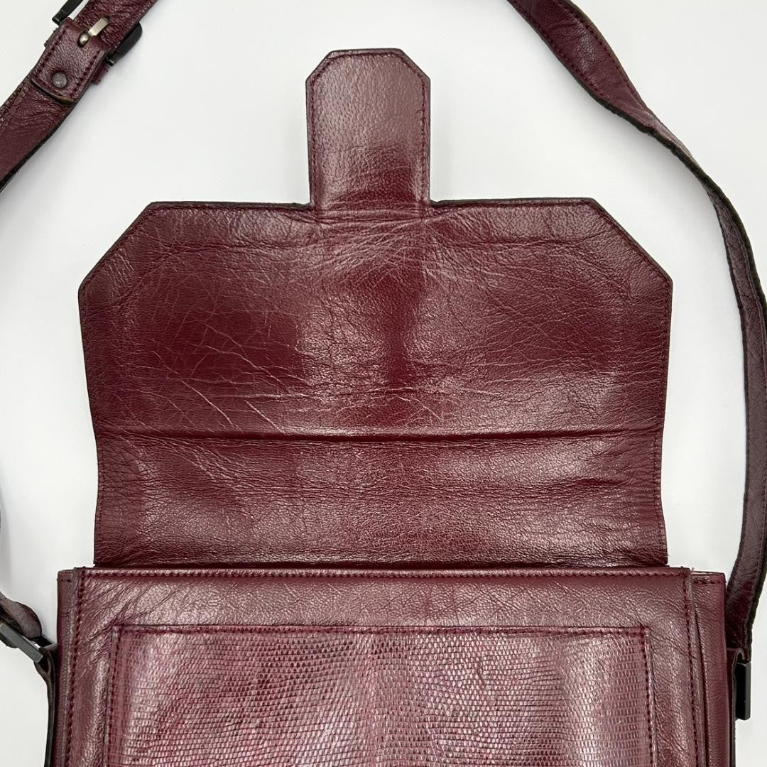 Saint Laurent Shoulder Bag Purse YSL Cassandra Leather Bordeaux Authentic