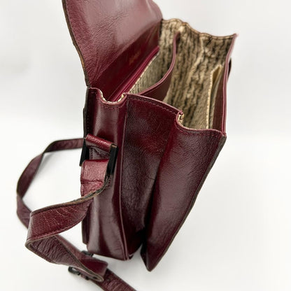 Saint Laurent Shoulder Bag Purse YSL Cassandra Leather Bordeaux Authentic
