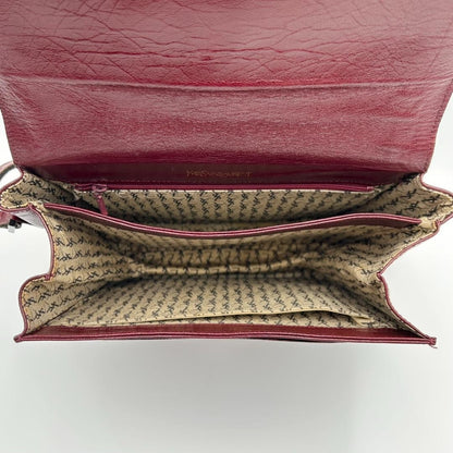 Saint Laurent Shoulder Bag Purse YSL Cassandra Leather Bordeaux Authentic