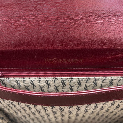 Saint Laurent Shoulder Bag Purse YSL Cassandra Leather Bordeaux Authentic