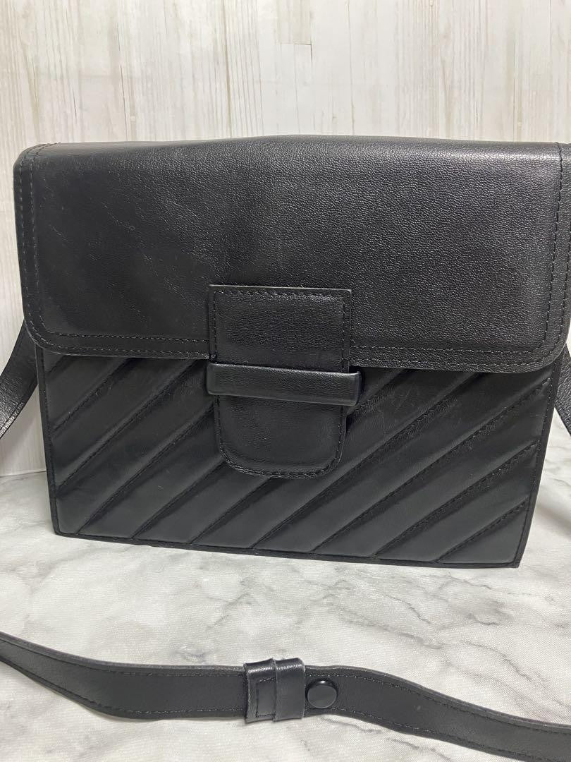 Saint Laurent Shoulder Bag Purse 2way Quilting Leather Black Authentic