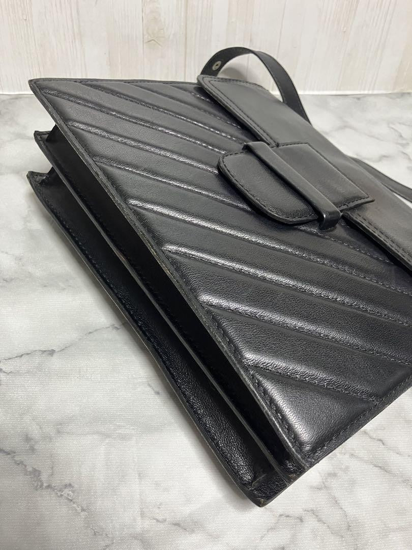 Saint Laurent Shoulder Bag Purse 2way Quilting Leather Black Authentic