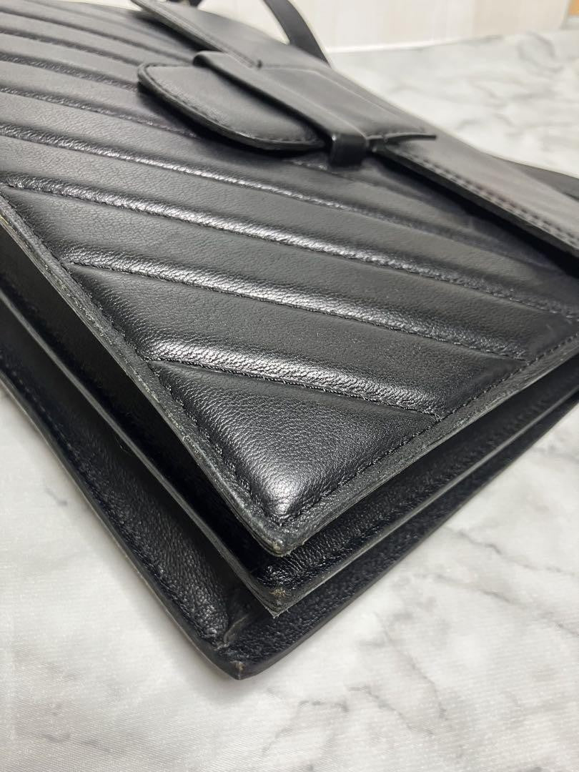 Saint Laurent Shoulder Bag Purse 2way Quilting Leather Black Authentic