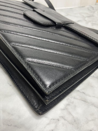 Saint Laurent Shoulder Bag Purse 2way Quilting Leather Black Authentic