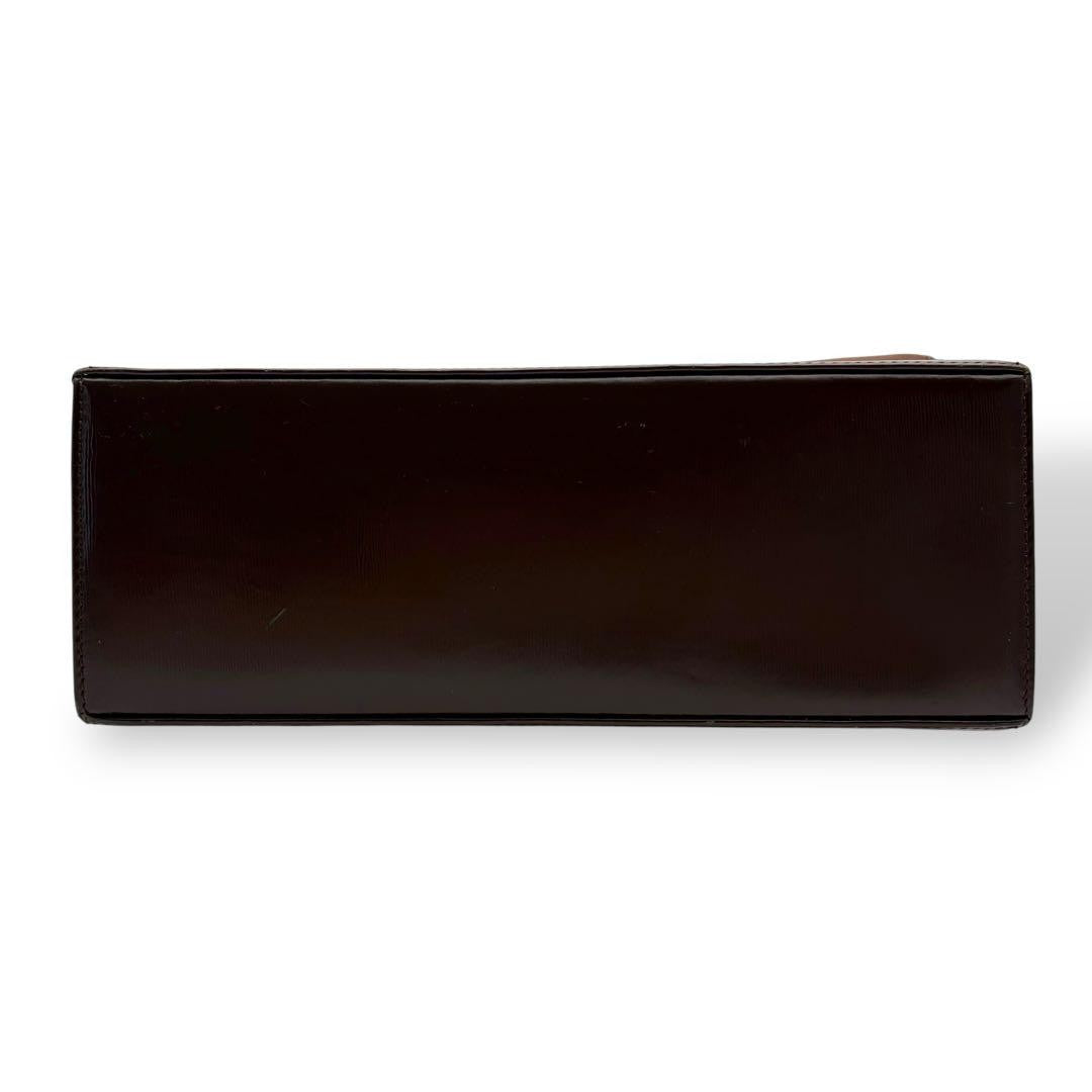 Saint Laurent Hand Bag Tote Purse Logo Leather Brown Authentic