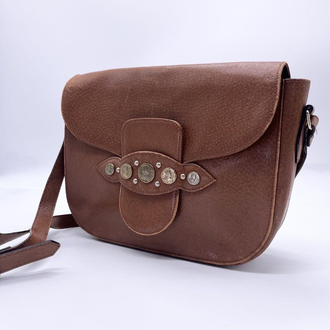 Saint Laurent Shoulder Bag Purse Brown Authentic