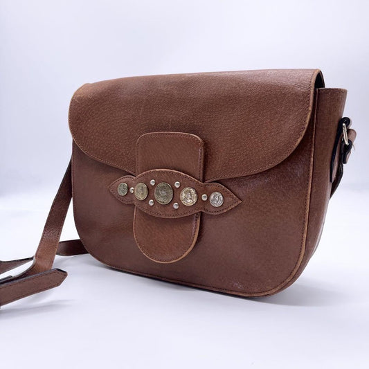 Saint Laurent Shoulder Bag Purse Brown Authentic