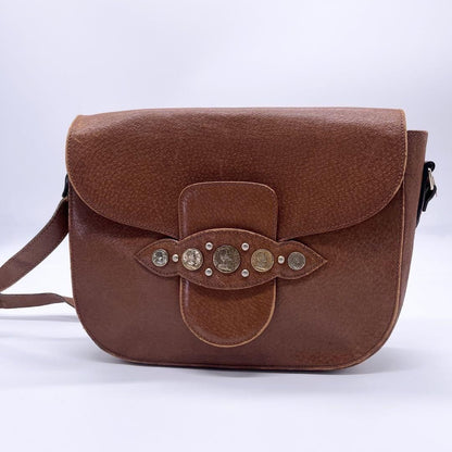 Saint Laurent Shoulder Bag Purse Brown Authentic