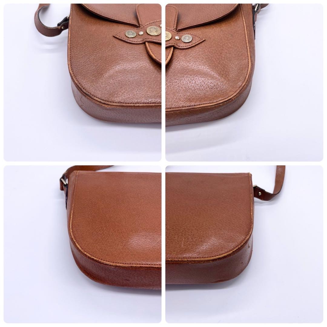 Saint Laurent Shoulder Bag Purse Brown Authentic