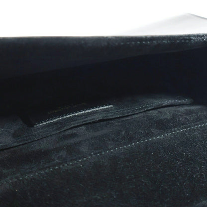 Saint Laurent Clutch Bag Second Bag Y Line Leather Black Authentic