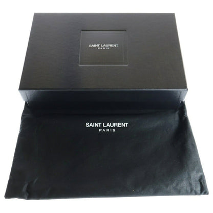 Saint Laurent Clutch Bag Second Bag Y Line Leather Black Authentic