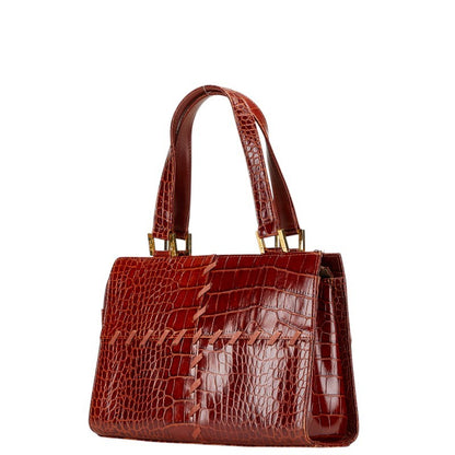 Saint Laurent Hand Bag Tote Purse Leather Brown Authentic