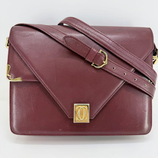 Cartier Shoulder Bag Purse Must Leather Authentic