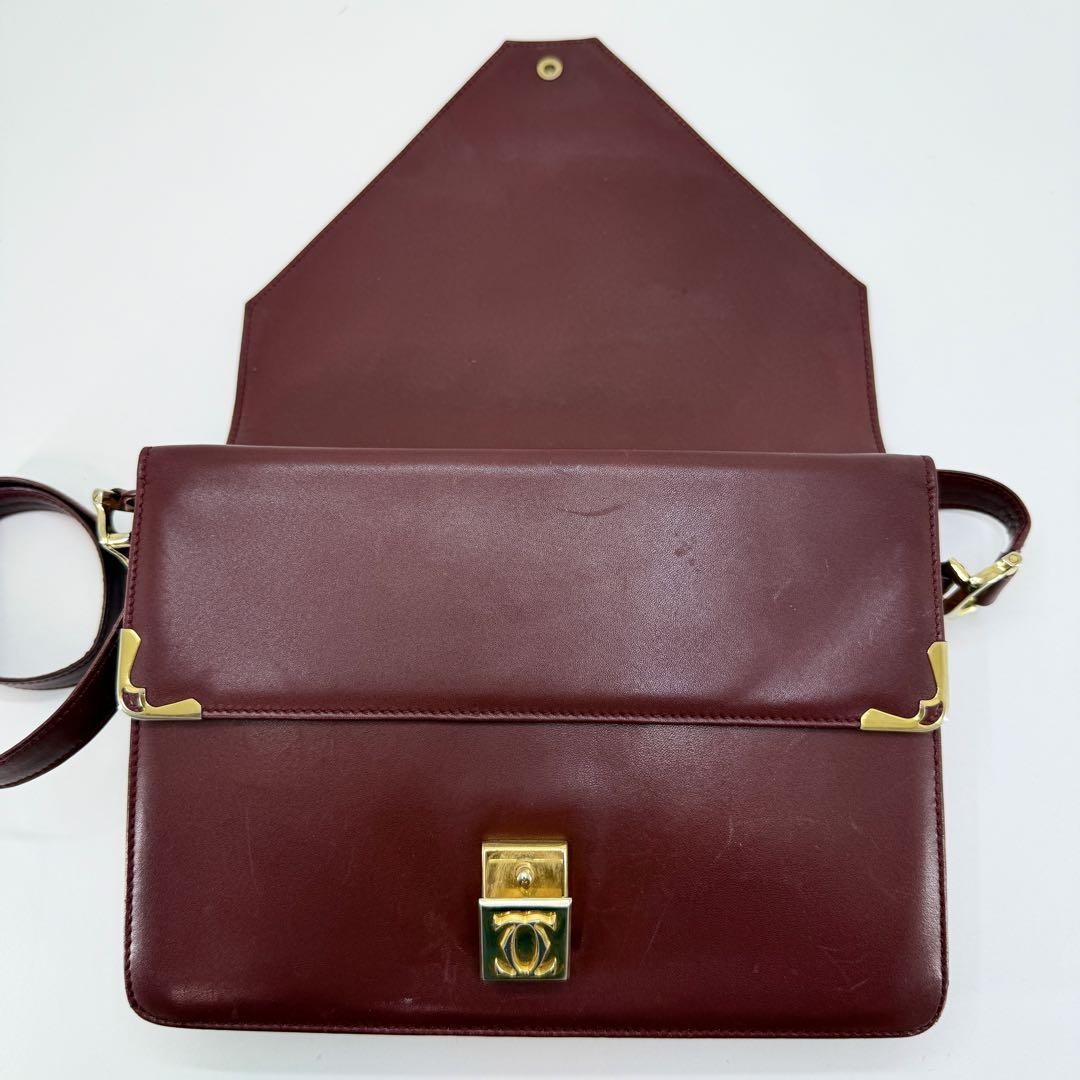 Cartier Shoulder Bag Purse Must Leather Authentic