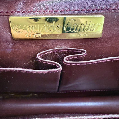 Cartier Shoulder Bag Purse Must Leather Authentic