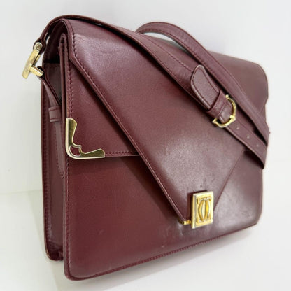 Cartier Shoulder Bag Purse Must Leather Authentic
